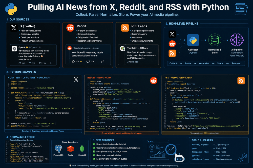 Pulling AI News from X, Reddit, and RSS with&nbsp;Python