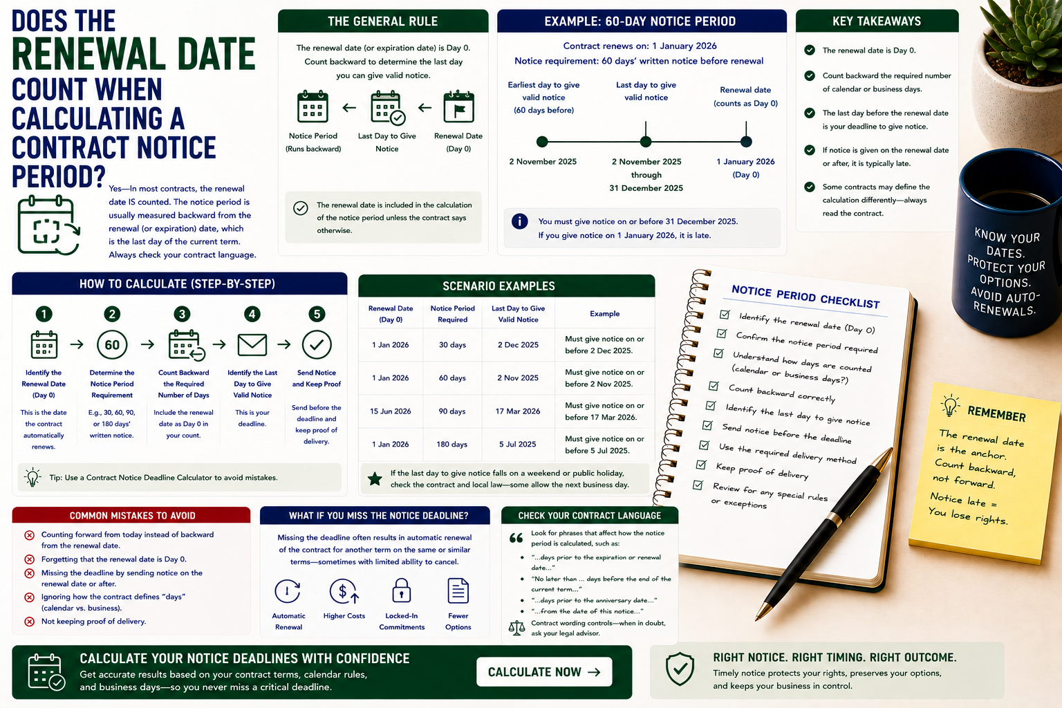 Does the Renewal Date Count When Calculating a Contract Notice Period?
