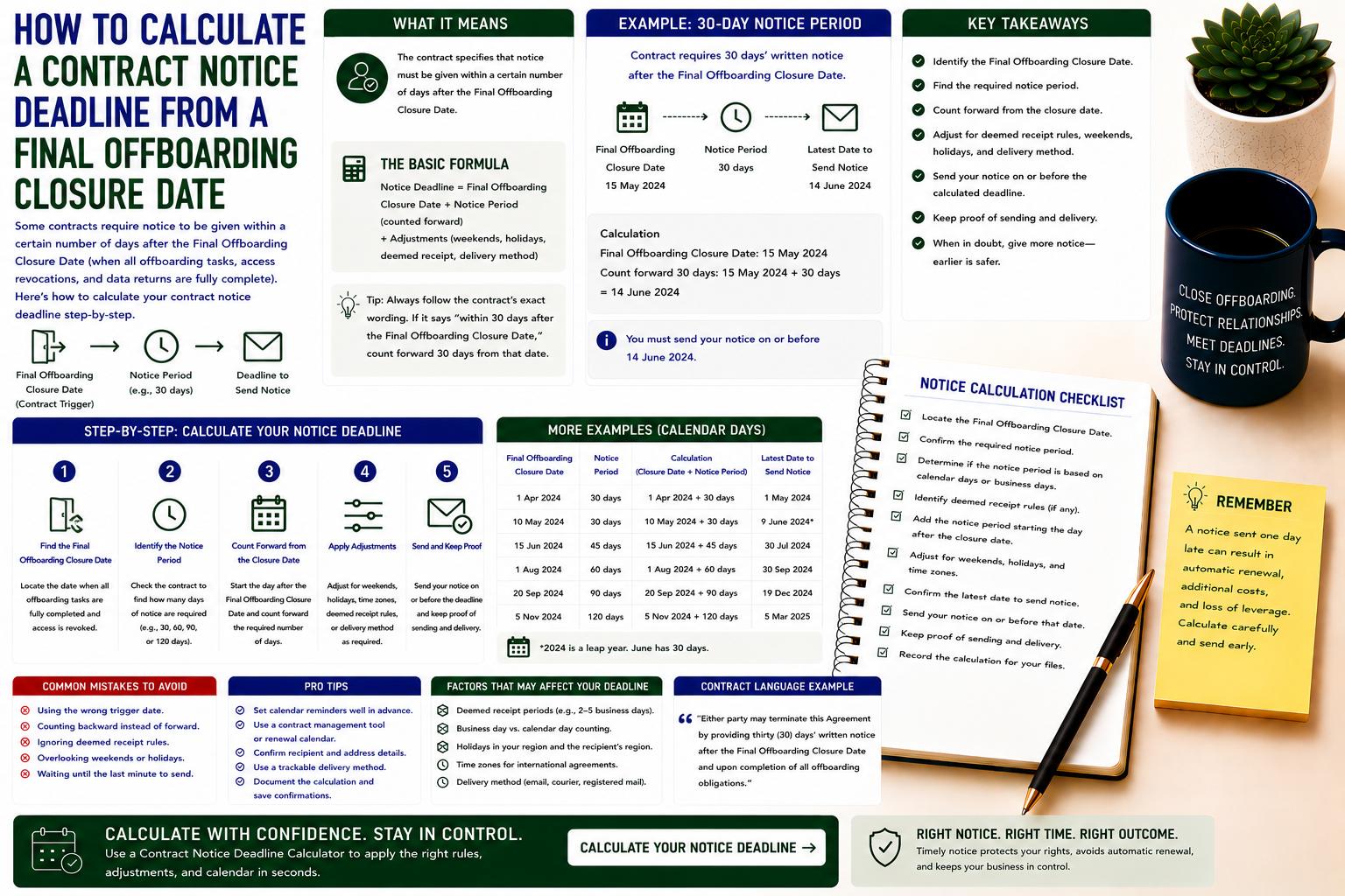How to Calculate a Contract Notice Deadline from a Final Offboarding Closure Date