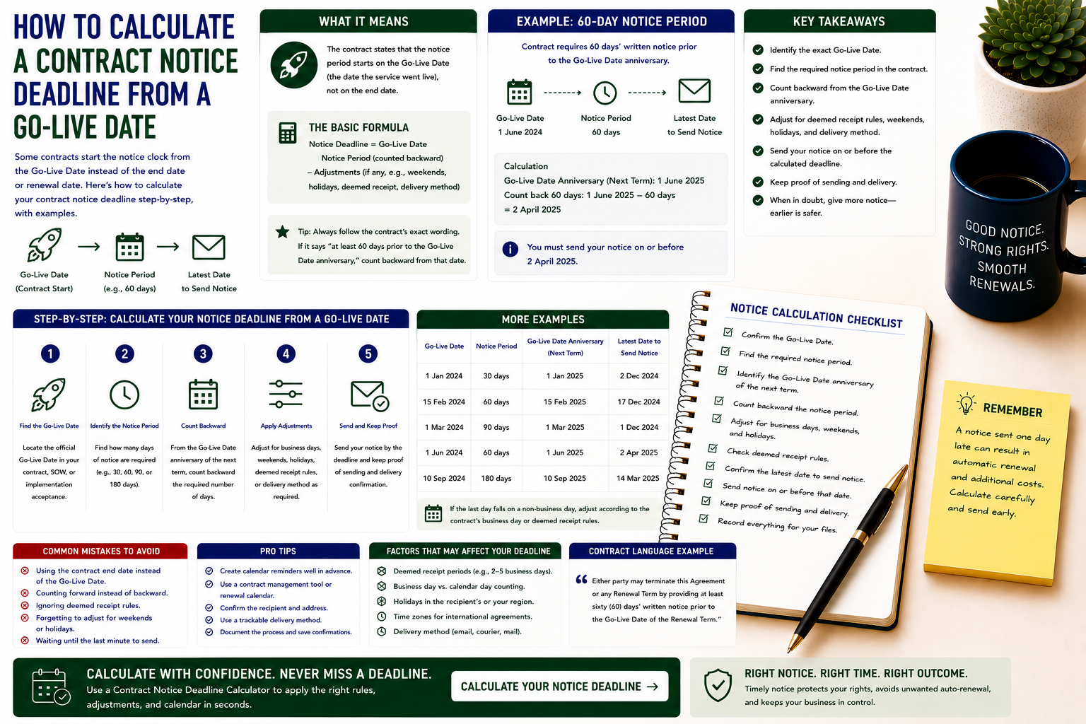 How to Calculate a Contract Notice Deadline from a Go-Live Date
