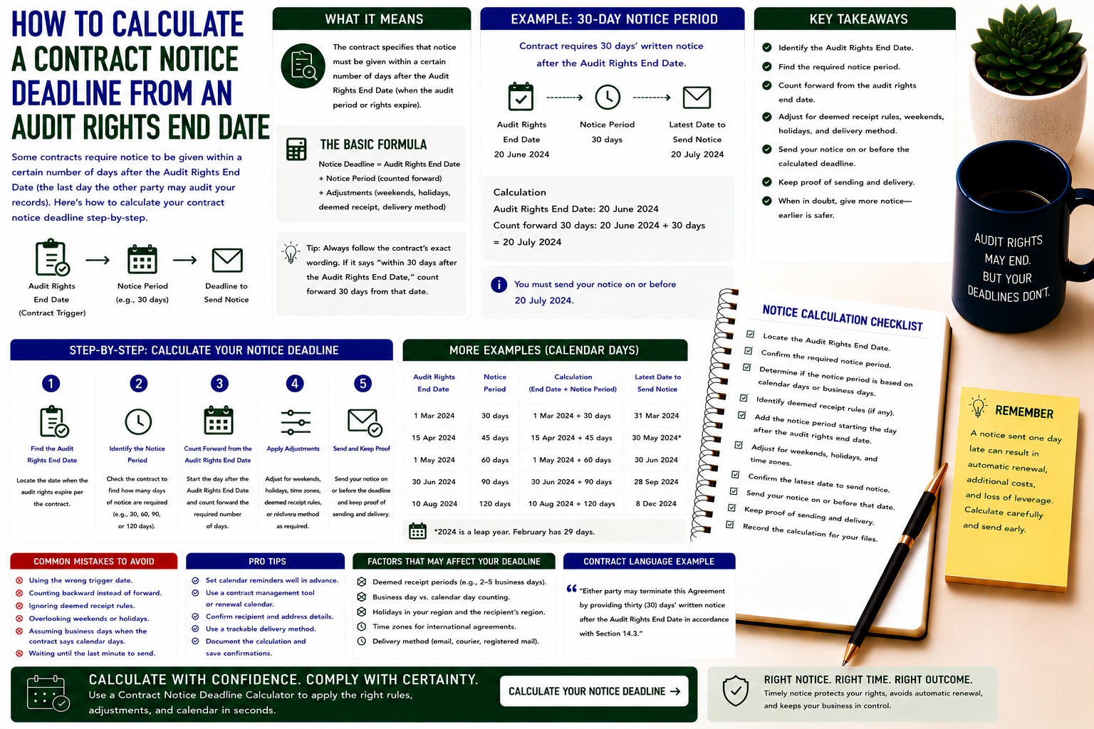 How to Calculate a Contract Notice Deadline from an Audit Rights End Date