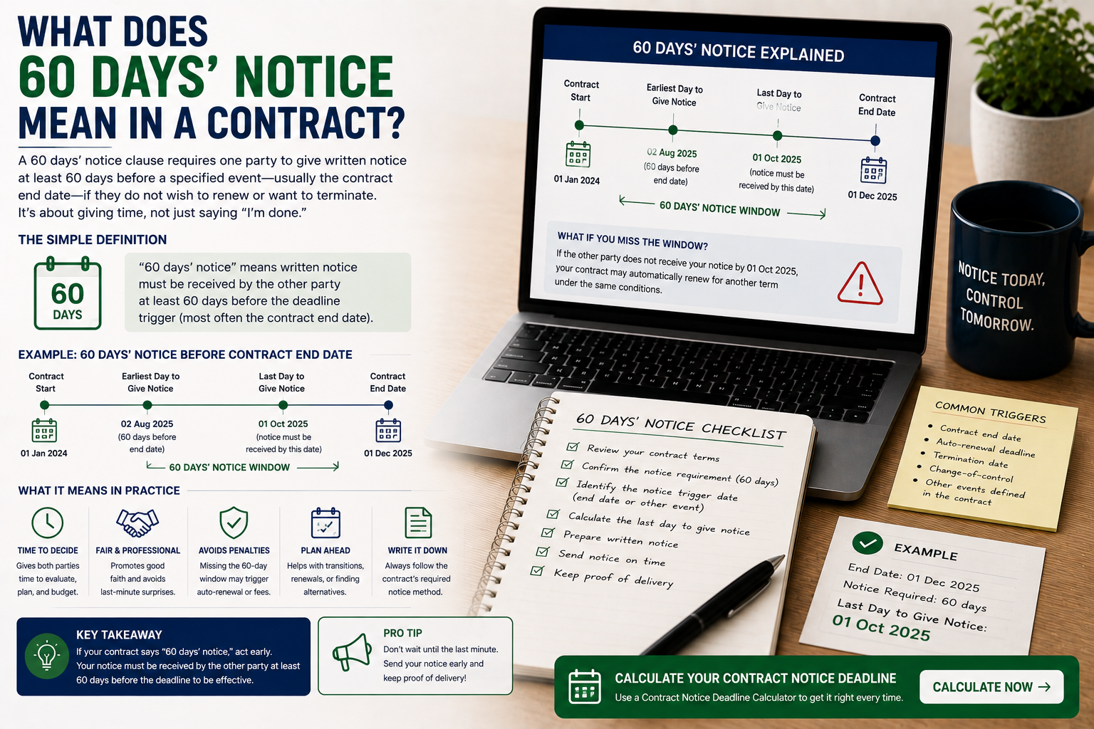 What Does 60 Days’ Notice Mean in a Contract?