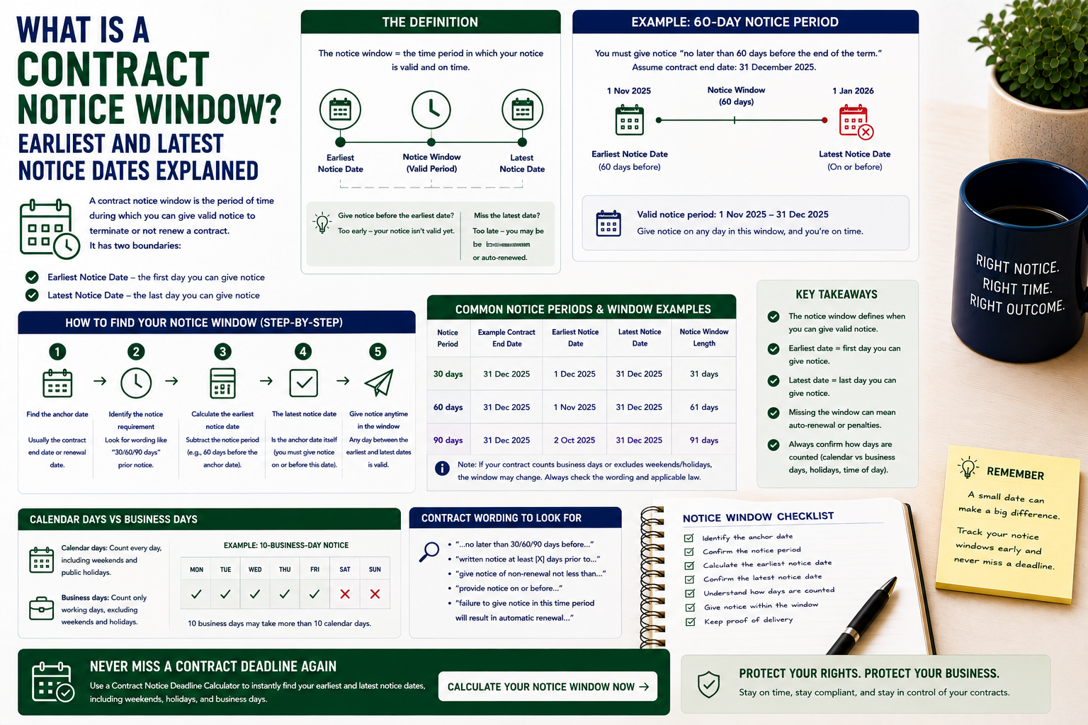 What Is a Contract Notice Window? Earliest and Latest Notice Dates Explained